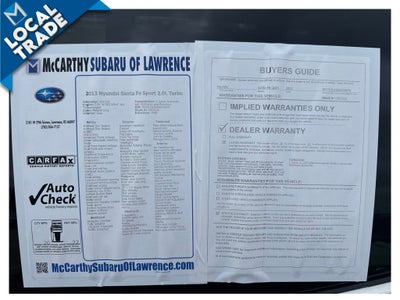 2013 Hyundai SANTA FE SPORT 2.0L Turbo